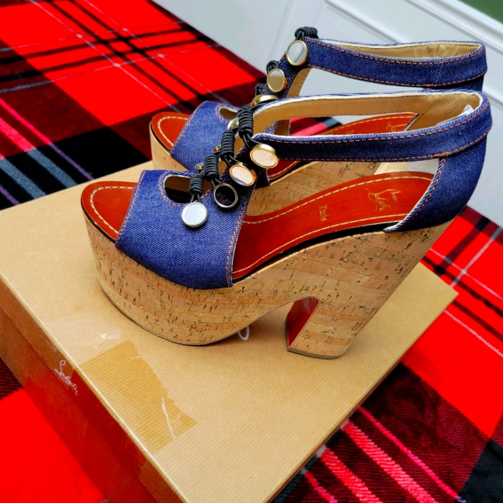 Christian Louboutin Denim wedge
